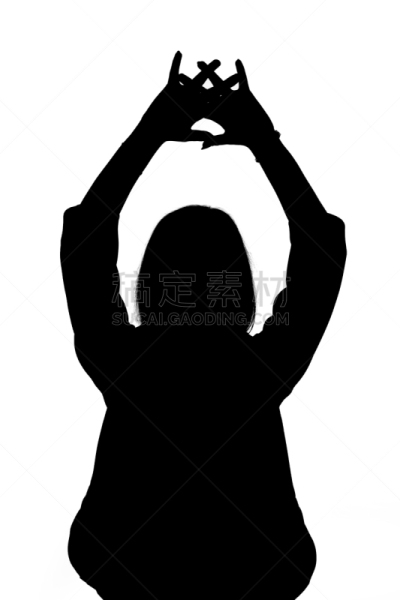阴影,手,接力赛,正下方视角,女人,垂直画幅,塞特神,形状,白色背景,手指
