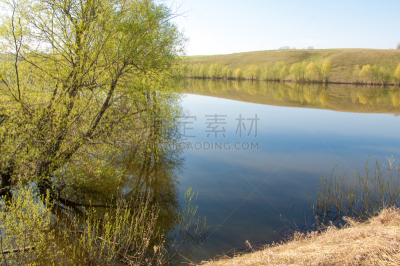 泉湖,池塘,春天,水,天空,美,日内瓦,水平画幅,无人,阿尔默勒
