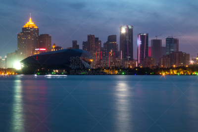 夜晚,城市,建筑外部,水,天空,水平画幅,无人,曙暮光,户外,湖