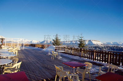 餐馆,山,梯田,萨瓦,张伯伦,度假胜地,桌子,水平画幅,冬天,雪