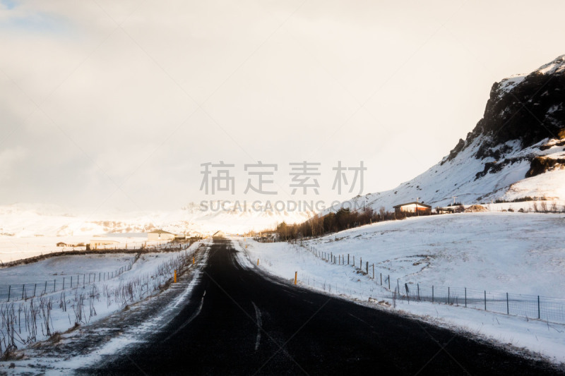 雪,冰岛国,冬天,路,酒后开车,自然美,水,天空,美,水平画幅