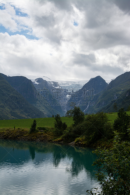 湖,挪威,松恩－菲尤拉讷,自然,垂直画幅,水,地形,冰河,无人,夏天