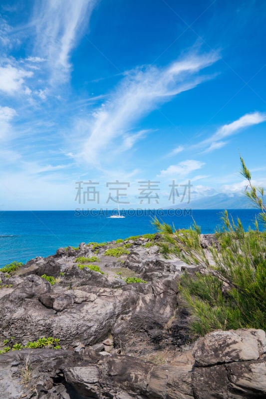 普鲁拉,毛伊岛,夏威夷,海滩,垂直画幅,美国,无人,太平洋岛屿,捕鲸镇,夏天