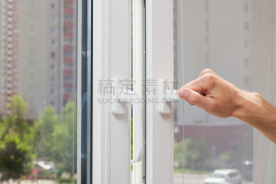 塑胶,开着的,窗户,手,聚氯乙稀,男人,新的,水平画幅,玻璃,组物体