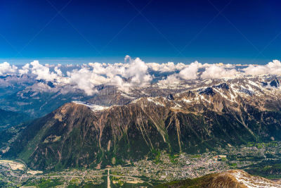 霞慕尼,乡村,山谷,澳大利亚阿尔卑士山脉,在之间,云景,雪山,法国,极限运动,云