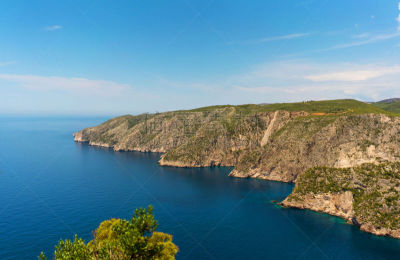 海洋,岩石,蓝色,扎金索斯,深的,风景,欧洲,自然,希腊