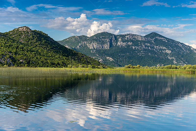水,湖,地形,山脉,云,自然美,斯库台,阿尔巴尼亚,簇叶从生的,天空