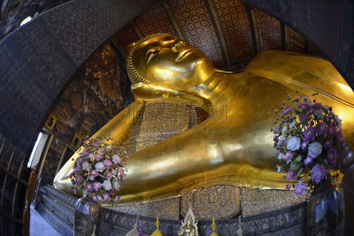 卧佛寺,泰国,曼谷,亚洲,金佛寺,帮兰普,卧佛,黄金,水平画幅,建筑