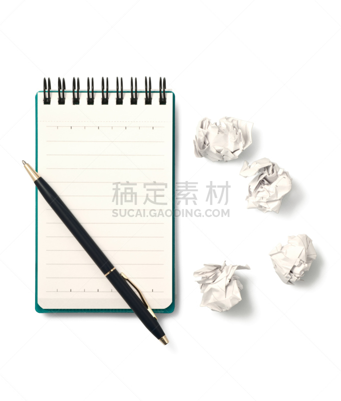空白的,笔记本,弄皱的,文档,留言板,螺旋记事本,垂直画幅,留白,无人,白色背景