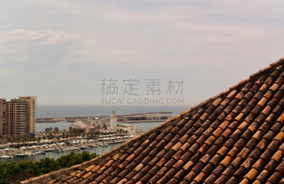 西班牙,马拉加省,alcazaba,太空魔窟,房屋,屋顶,水平画幅,古代,无人,城市