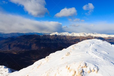 山,全景,意大利,冬天,阿夏戈,天空,水平画幅,雪,户外,云景