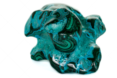 孔雀石 ,孔雀石,矿物质,白色背景,石头,大特写,球体,球,背景分离,沙岩