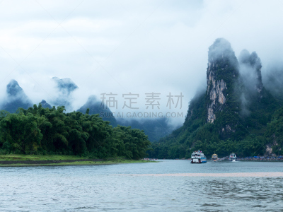 河流,地形,兴平,桂林,水,客船,水平画幅,山,无人,户外