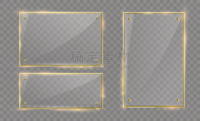 边框,玻璃,现代,闪亮的,矢量,金色,透明,背景,布置