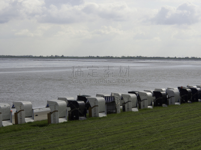 海滩,水,水平画幅,无人,德国北海地区,户外,草,威廉港,海洋,德国