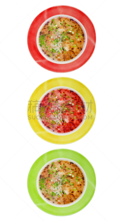 肉汤,绿色,盘子,蔬菜汤,交通,红辣椒,肉,黄色,轻的,垂直画幅