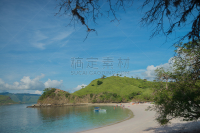 海滩,库莫度,印度尼西亚,纳闽,粉色,风景,水,天空,美,群岛