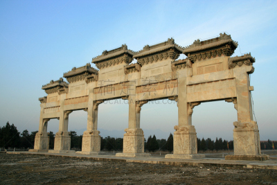 纪念物,拱门,唐山,河北精神号,高个子,天空,水平画幅,无人,户外,石材
