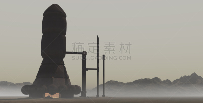 被抛弃的,发电站,空间站,外星人,水平画幅,无人,科学,建筑结构,生锈的,工业