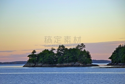 鱼鹰,岛,水,天空,水平画幅,无人,缅因州,夏天,户外,中长距离