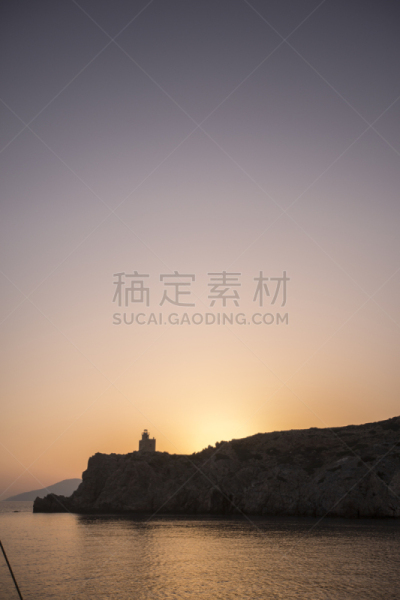 灯塔楼,希腊,海景,ios,岛,海港,垂直画幅,天空,度假胜地,无人