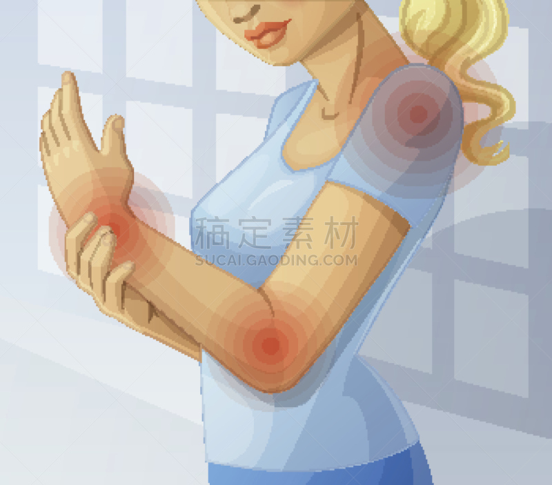 痛苦,关节,绘画插图,矢量,漫画,粘液囊炎,关节炎,骨关节炎,肌腱,骨质疏松症