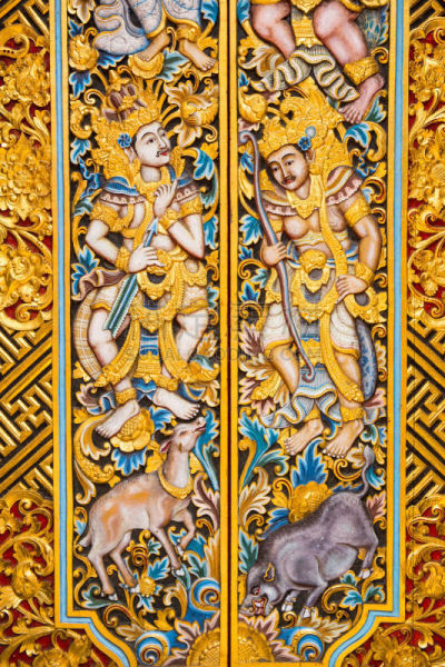 印度教,门,寺庙,大特写,金叶,象鼻神葛尼沙,垂直画幅,修道院,古董,旅游目的地