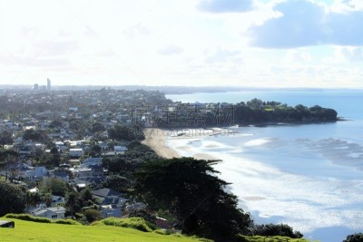 新西兰,海岸地形,waitemata harbour,德文波特,奥克兰,毛利人,岩石海岸线,城市扩张,沙洲,视角