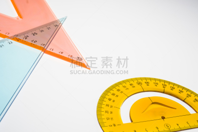 个人随身用品,桨叉架船,未成年学生,三角板,水平画幅,蓝色,三角形,尺,红色,设备用品