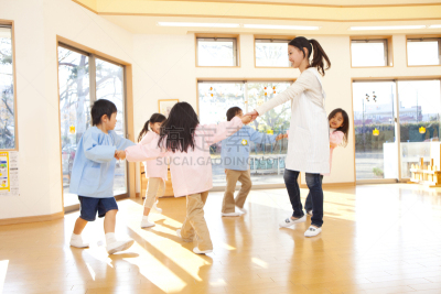 幼儿园,教师,舞蹈,围裙,教室,婴儿,儿童,儿童教育,聚集