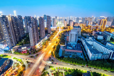 城市,夜晚,现代,江西省,水平画幅,市区路,鸟类,交通,动物身体部位,户外