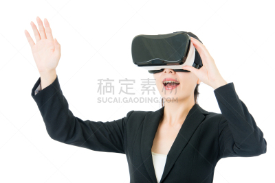 眼镜,耳麦,女商人,亚洲,网络空间,触摸屏,套装,白色,防护镜,衬衫