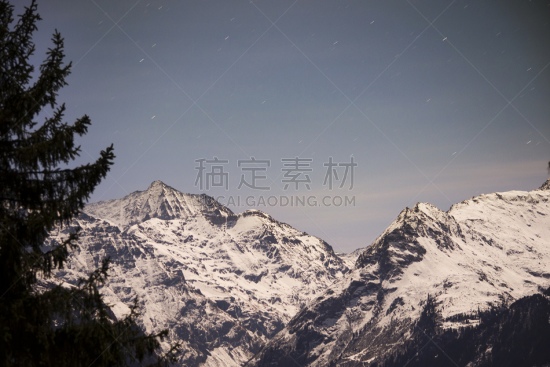 星星,洛杉矶,天空,星系,水平画幅,夜晚,雪,无人,户外,瑞士阿尔卑斯山