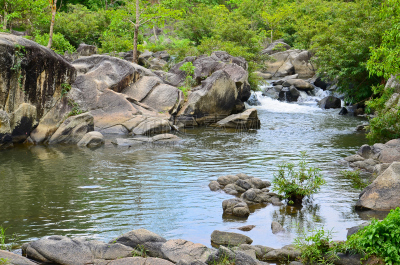 碧武里省,瀑布,泰国,阿巴斯·苏安,水道,自然,水平画幅,木制,无人,运河
