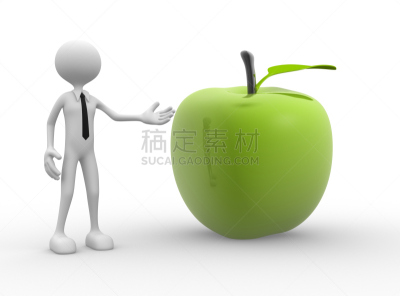 苹果,水平画幅,巨大的,性格,维生素,男商人,仅男人,仅成年人,想法,白色