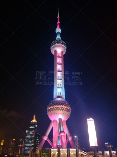 东方明珠塔,垂直画幅,纪念碑,天空,夜晚,符号,古老的,清真寺,旅行者
