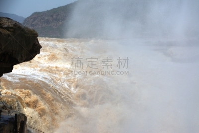 壶口瀑布,陕西省,中国,黄河,山西省,著名自然景观,沟壑,中国东北部,水平画幅,瀑布