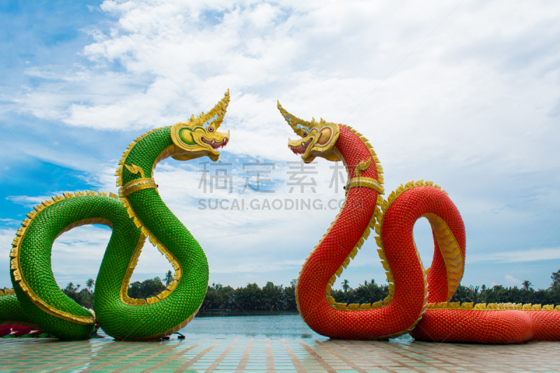 僧院,萨满教,雨豆树,那加河,灵性,水平画幅,建筑,无人,蓝色,蛇