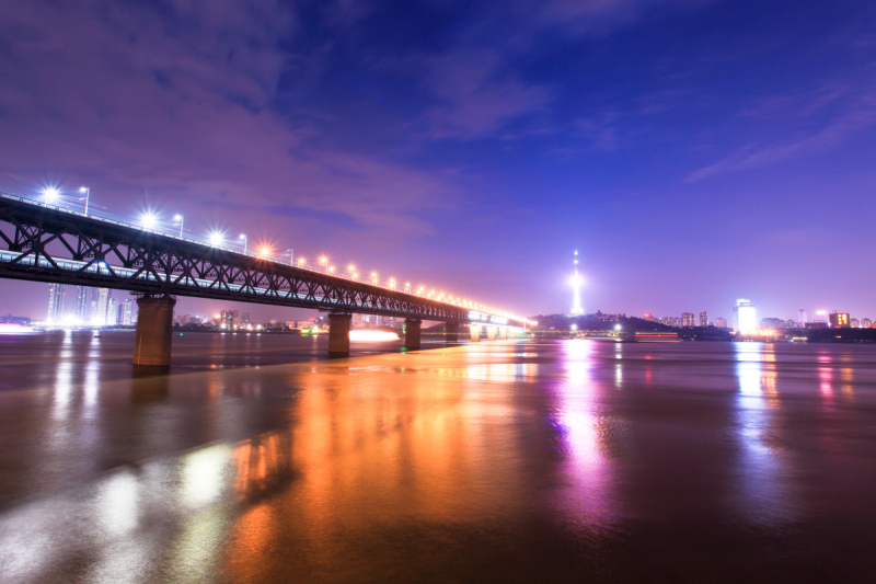 河流,长江,水,天空,水平画幅,夜晚,无人,铁轨轨道,户外,光预览效果