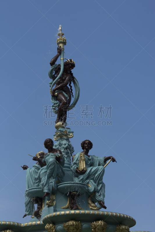 罗斯喷泉,船首像,垂直画幅,王子大街花园,建筑,无人,符号,英国,苏格兰,爱丁堡