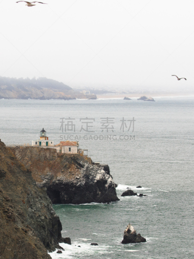 灯塔楼,海洋,垂直画幅,水,天空,无人,鸟类,博妮塔灯塔,海岬,夏天