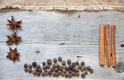 香料,背景,西班牙甘椒,牙买加,多香果粉,留白,褐色,边框,芳香的,水平画幅