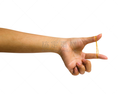 手,特写,橡皮圈,人,拿着,背景分离,白色背景,四肢,男性,休闲游戏