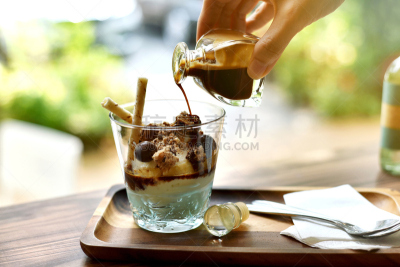 提拉米苏,可爱的,玻璃杯,阿芙佳朵冰淇淋,甜点心,马克杯,咖啡,冰淇淋,巧克力,倒