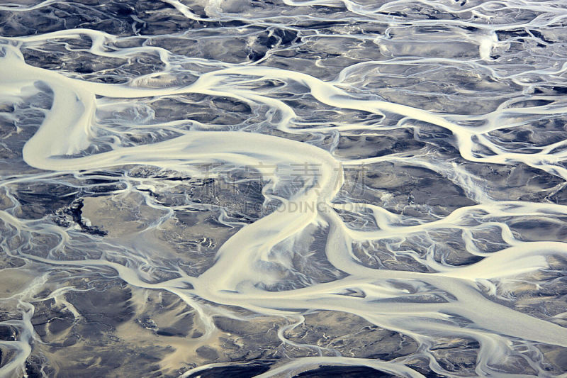 岛,三角洲,冰河,冰岛国,河流,航拍视角,水平画幅,山,无人,2015年