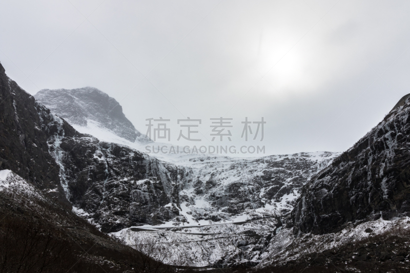 雪,冬天,山妖梯级,劳马,挪威,关闭的,默勒-鲁姆斯达尔,山路,四月,天空