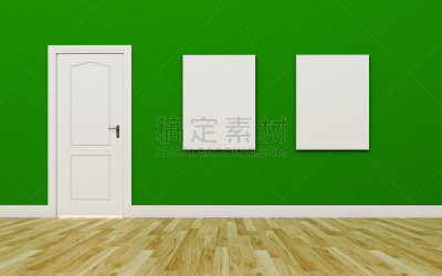 白色,围墙,空白的,门,关闭的,数字2,绿色,留白,面无表情