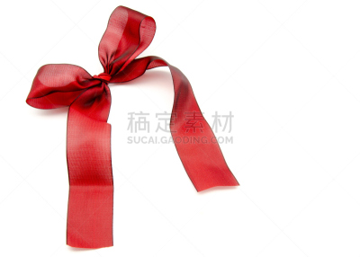 红色,蝴蝶结,丝绸,水平画幅,纺织品,无人,缎带,白色背景,机织织物,背景分离