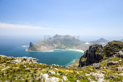 哈特湾,桌山国家公园,开普半岛,开普敦,大西洋,海滩,城镇,全景,南非,部分