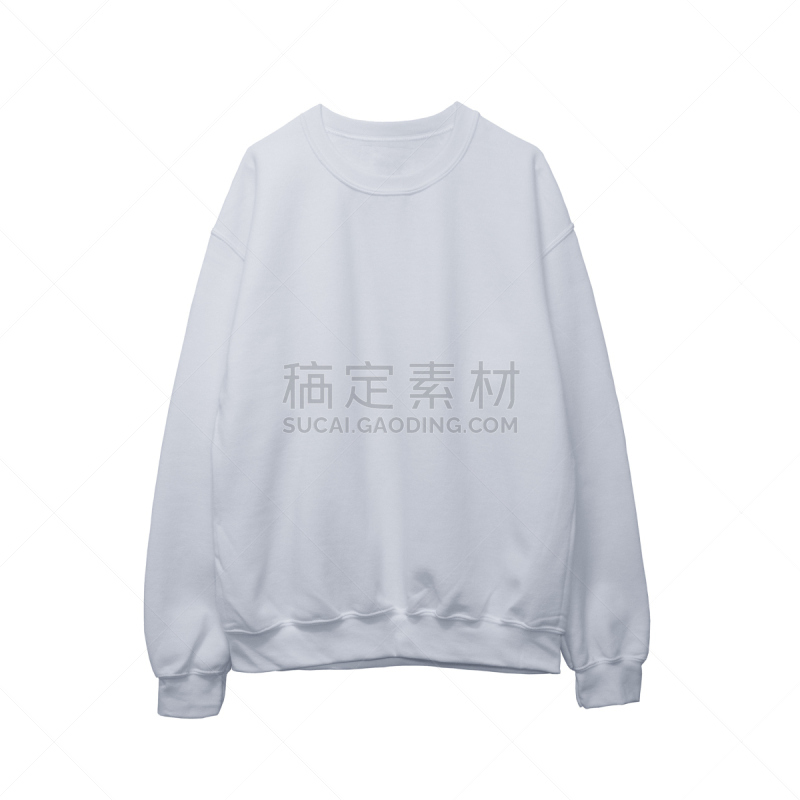 长袖衫,白色,模板,空白的,轻蔑的,正下方视角,正面视角,圆领口,男女通用,乘务员